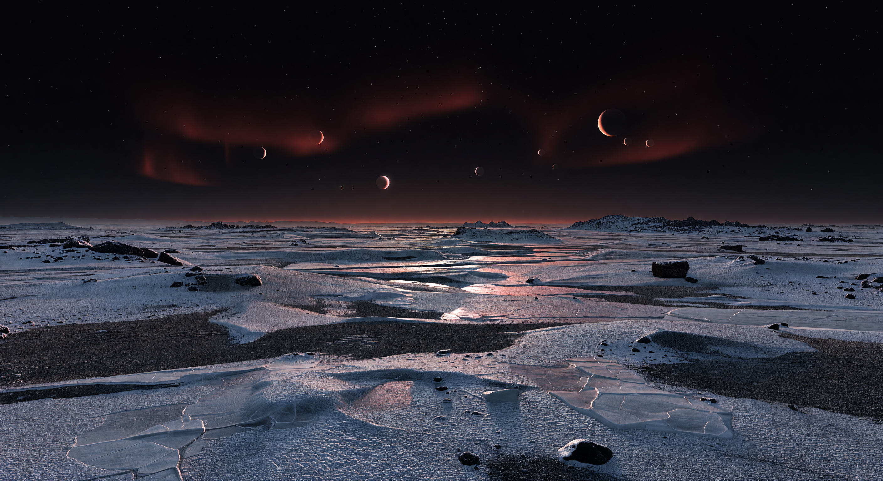 Desierto gélido nocturno