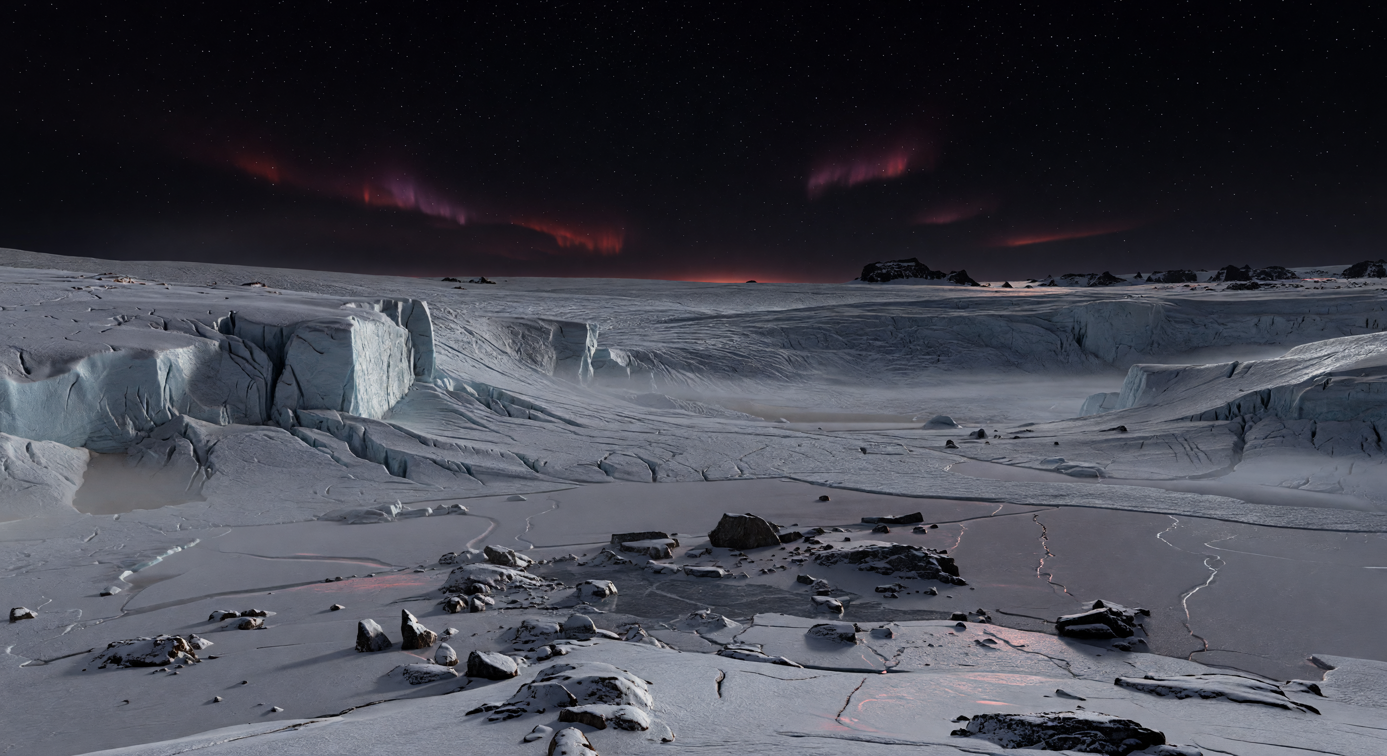 Bassin glaciaire nocturne
