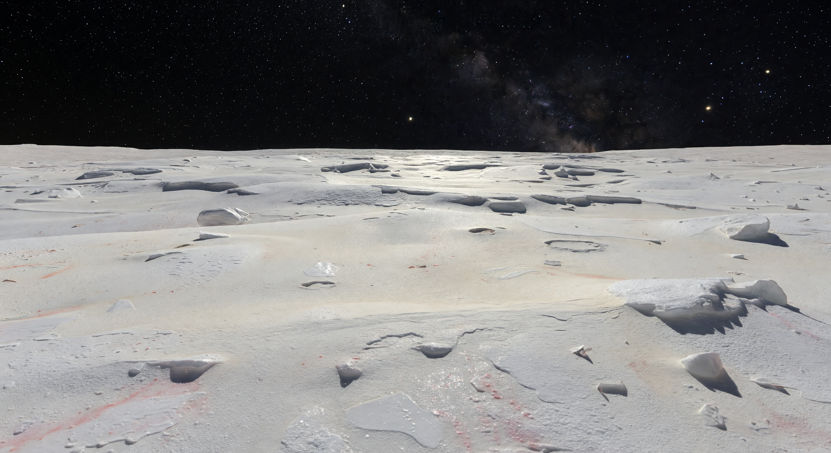 Étendue de givre méthane