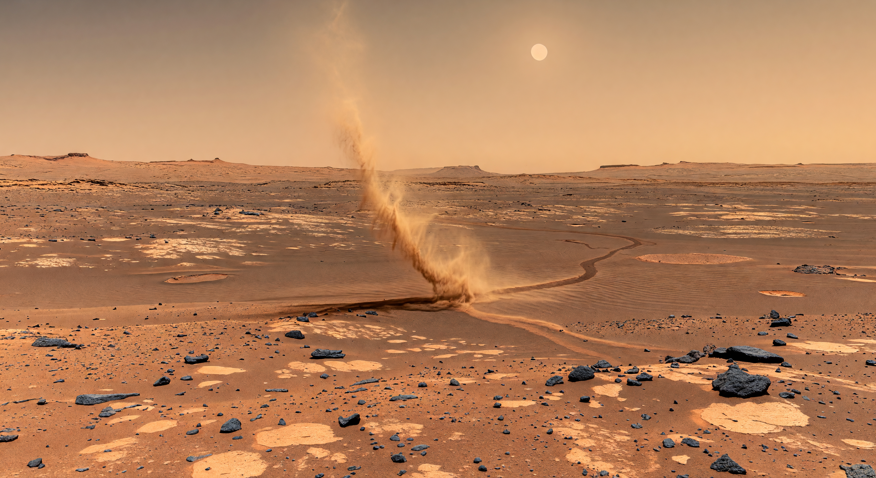 Dust Devil Crossing Plain