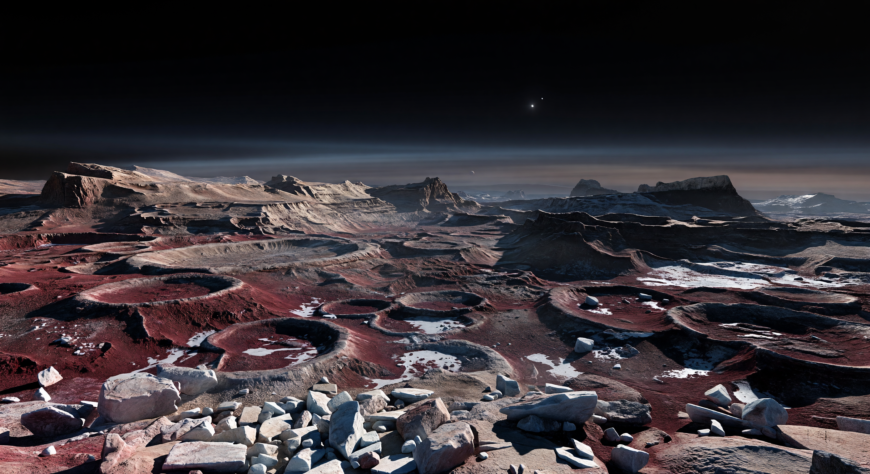 Dark Equatorial Tholins Badlands