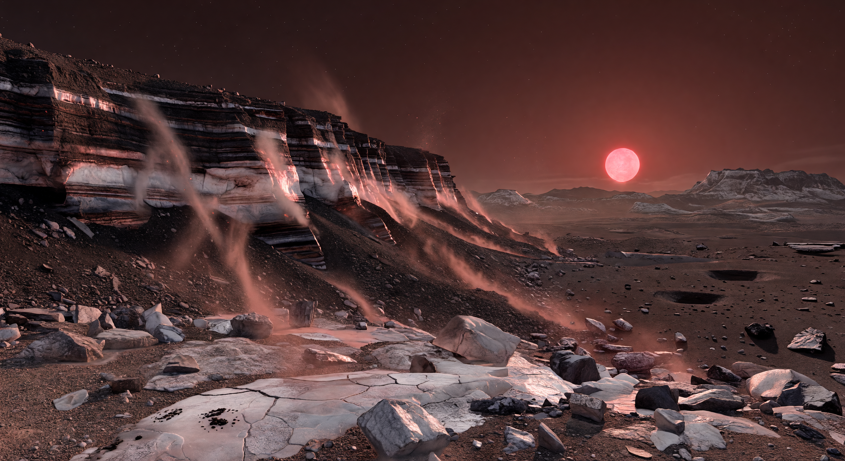 Flare Over Sublimation Scarp