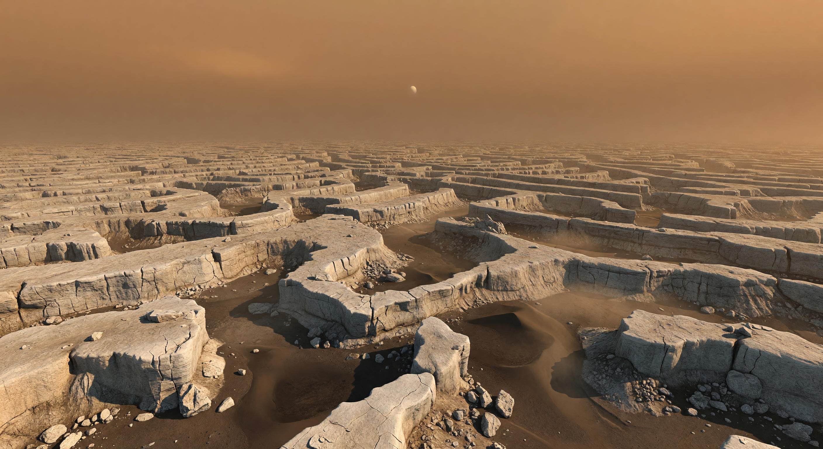 Labyrinth in Oblique Light