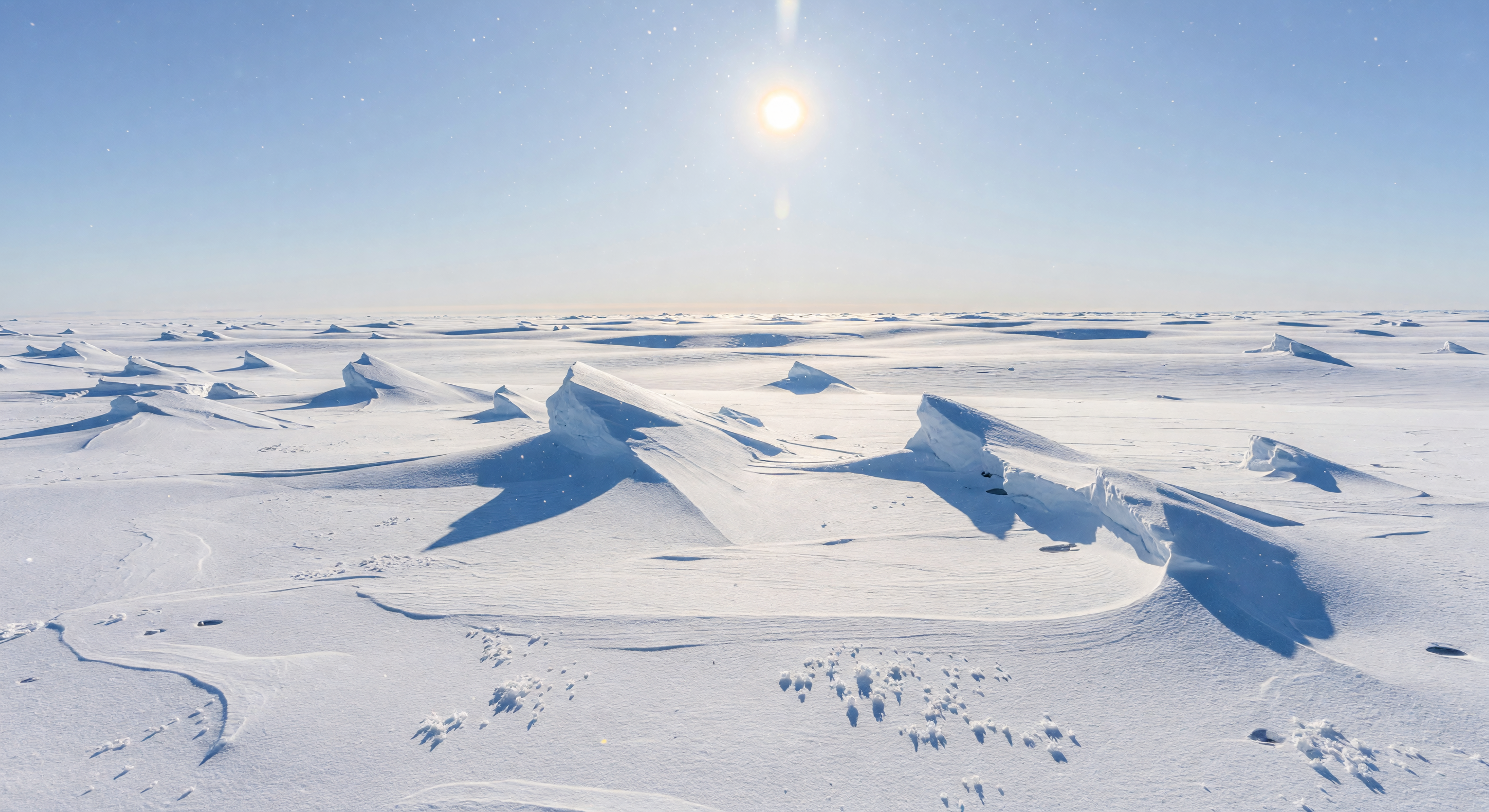 Antarctic Ice Sheet Vastness, Clear Midday