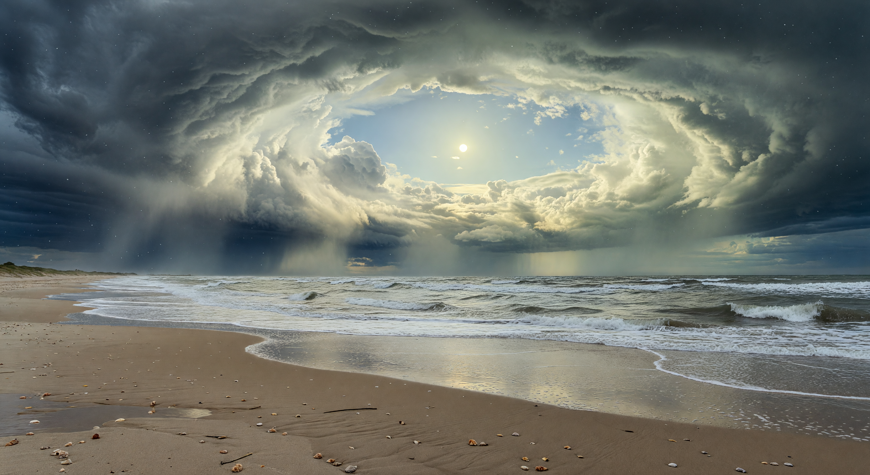 Hurricane Eye from Coastal Beach