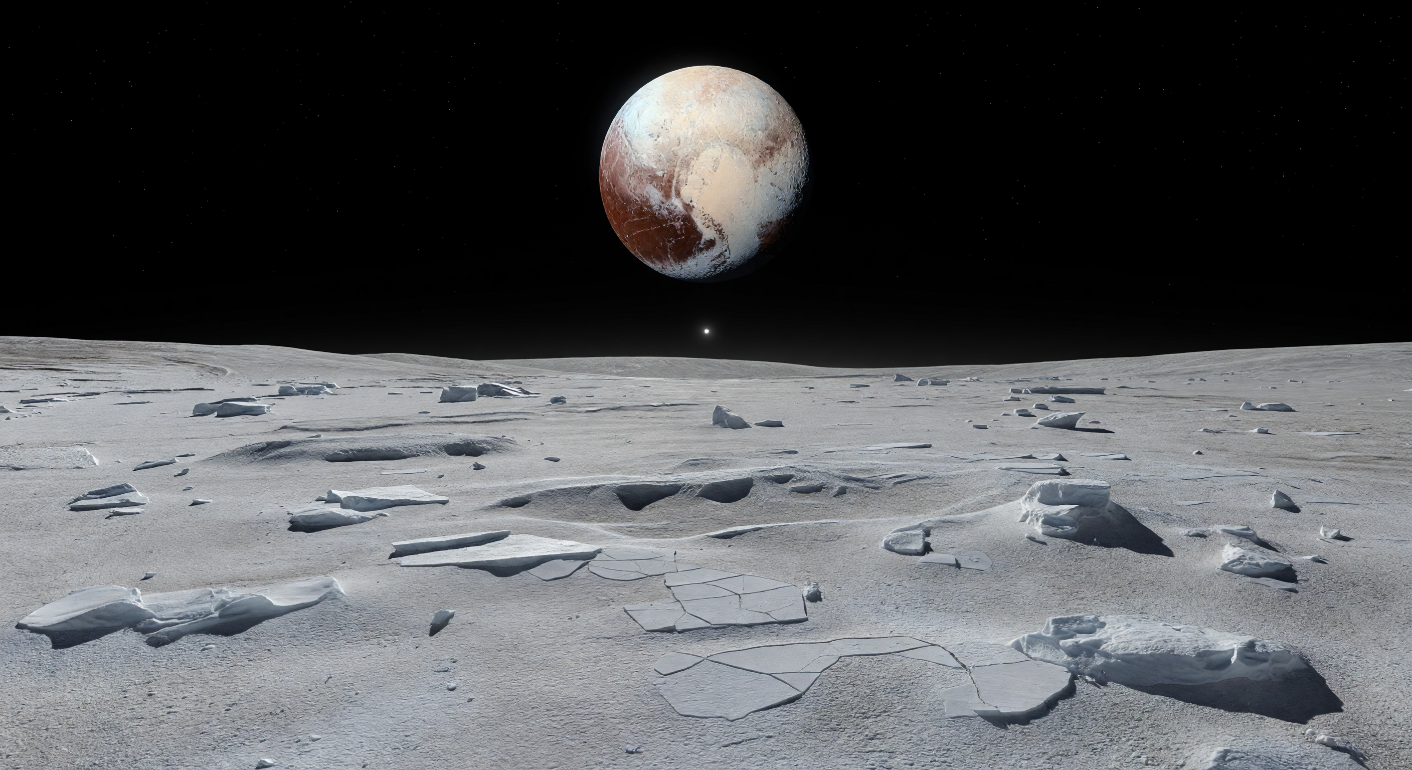 Pluto Over Still Plains