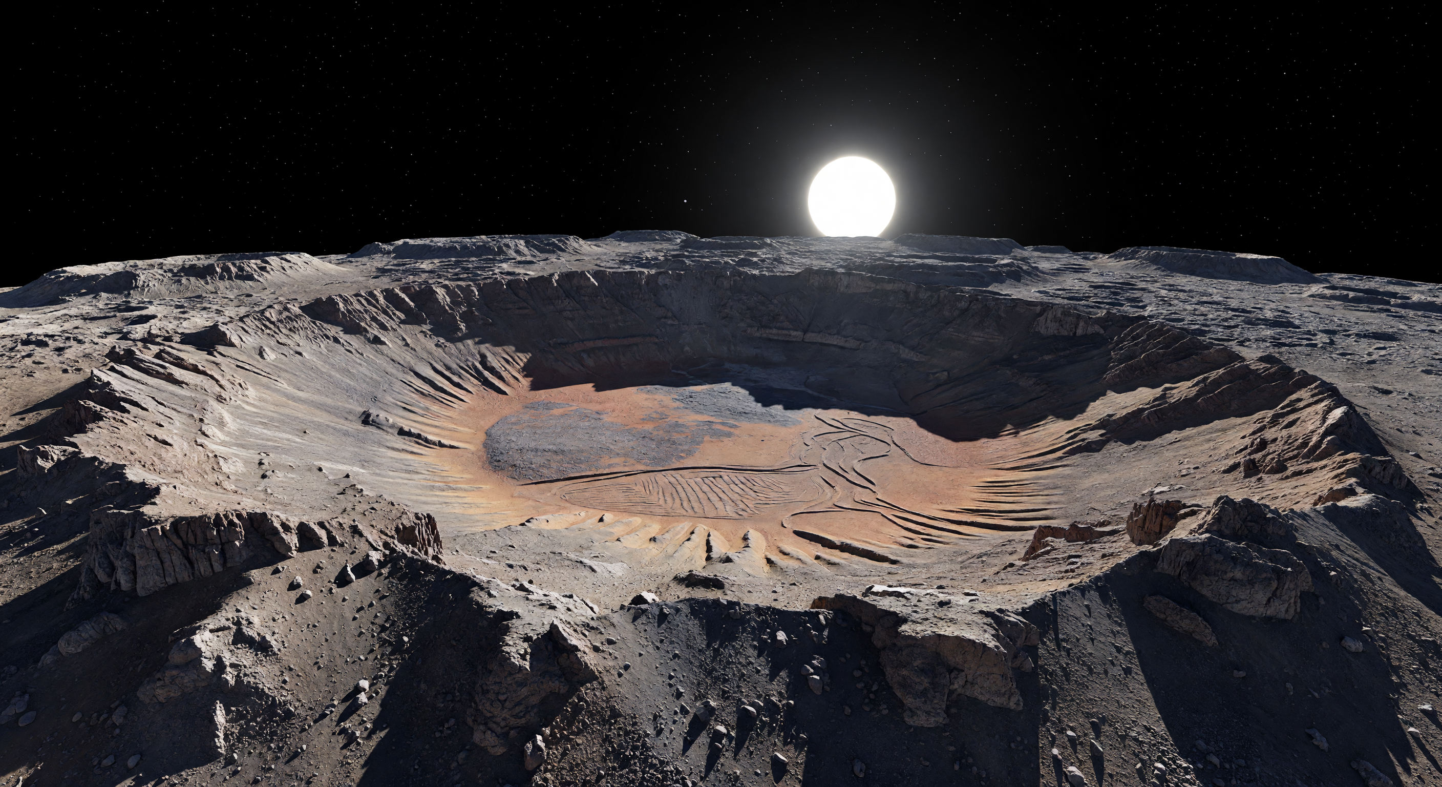 Rachmaninoff Basin Peak-Ring Mountains