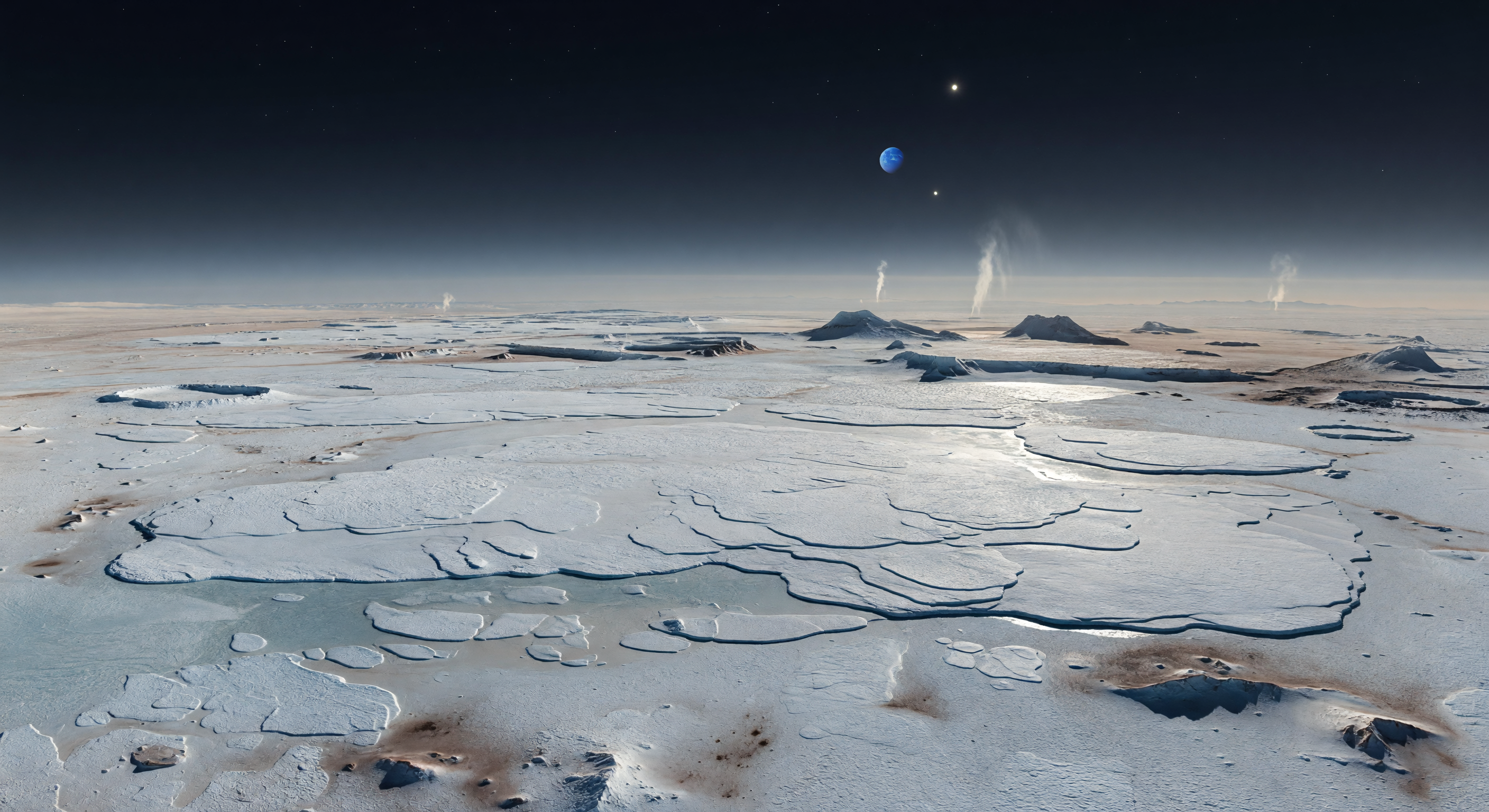 Frozen Cryolava Lobes