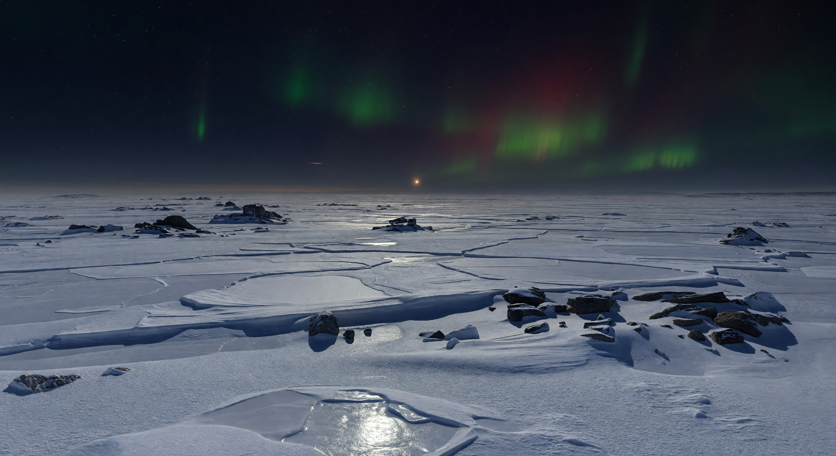Aurora Over Frozen Plain