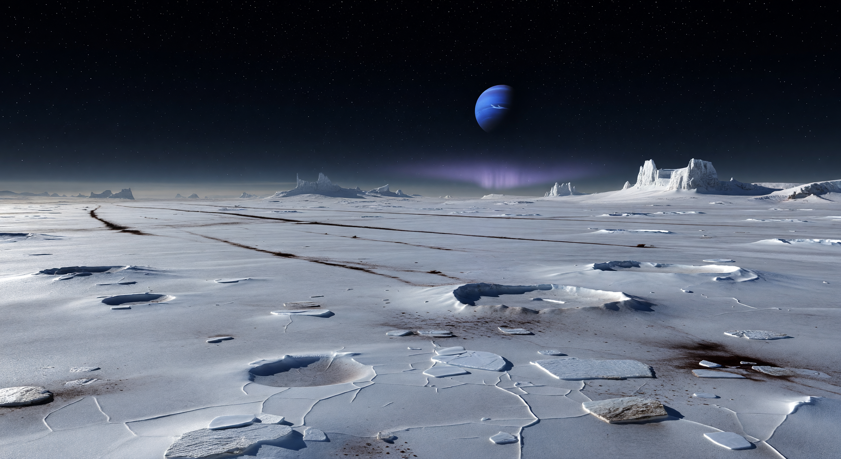 Night Frost Desert Aurora