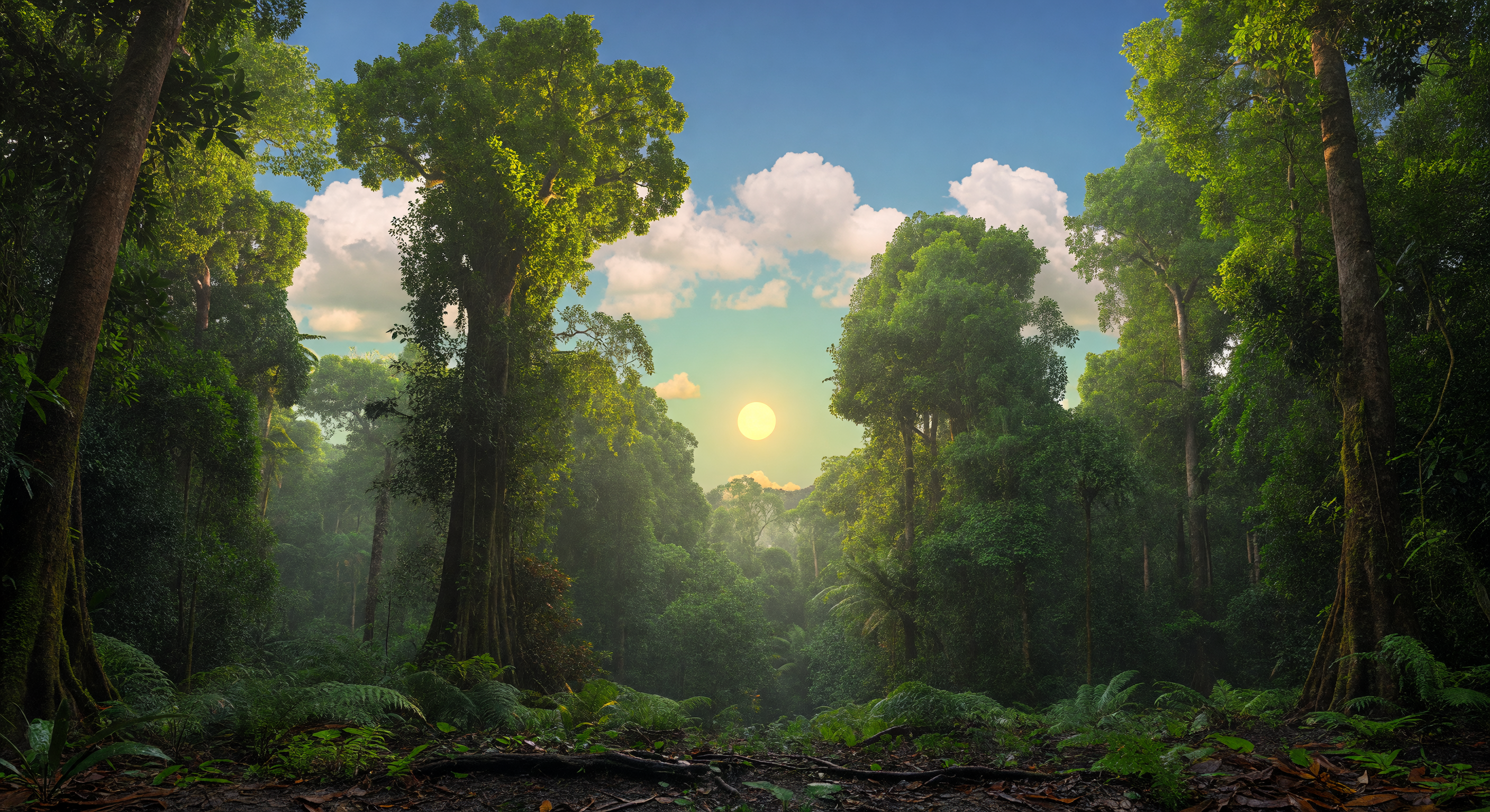 Tropical Rainforest Canopy, Late Afternoon