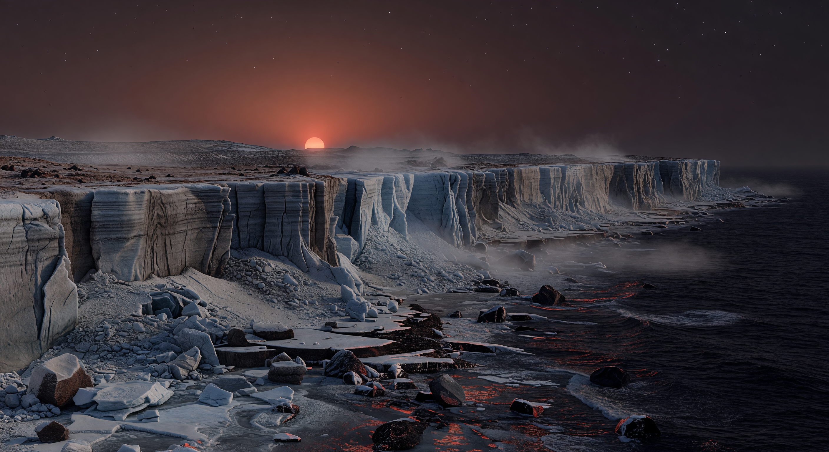 Ice Cliff Terminator Sea