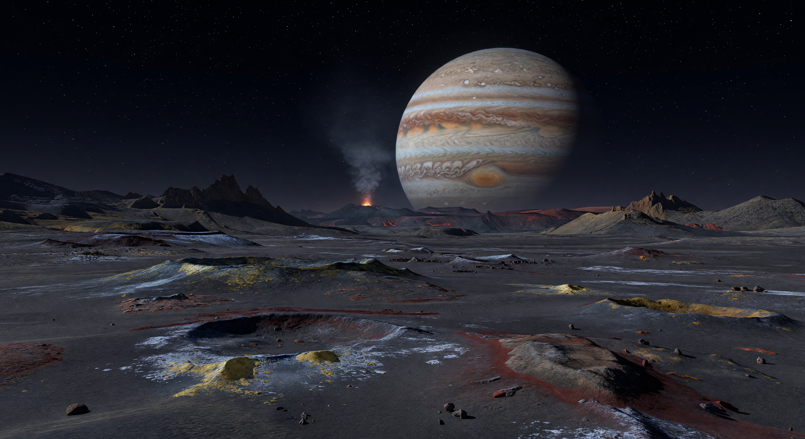 Volcanic Night Panorama