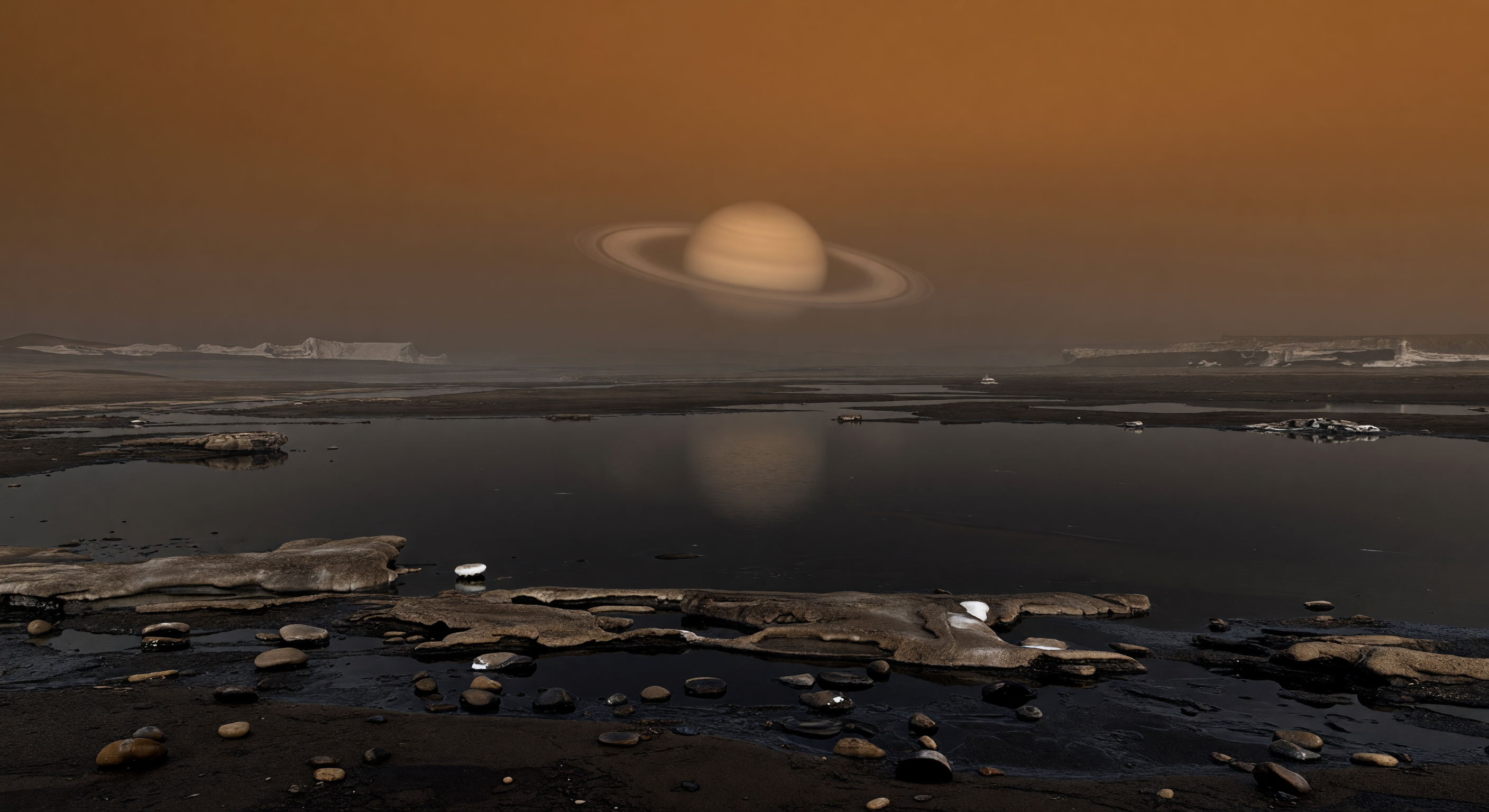Saturn Through Twilight Haze
