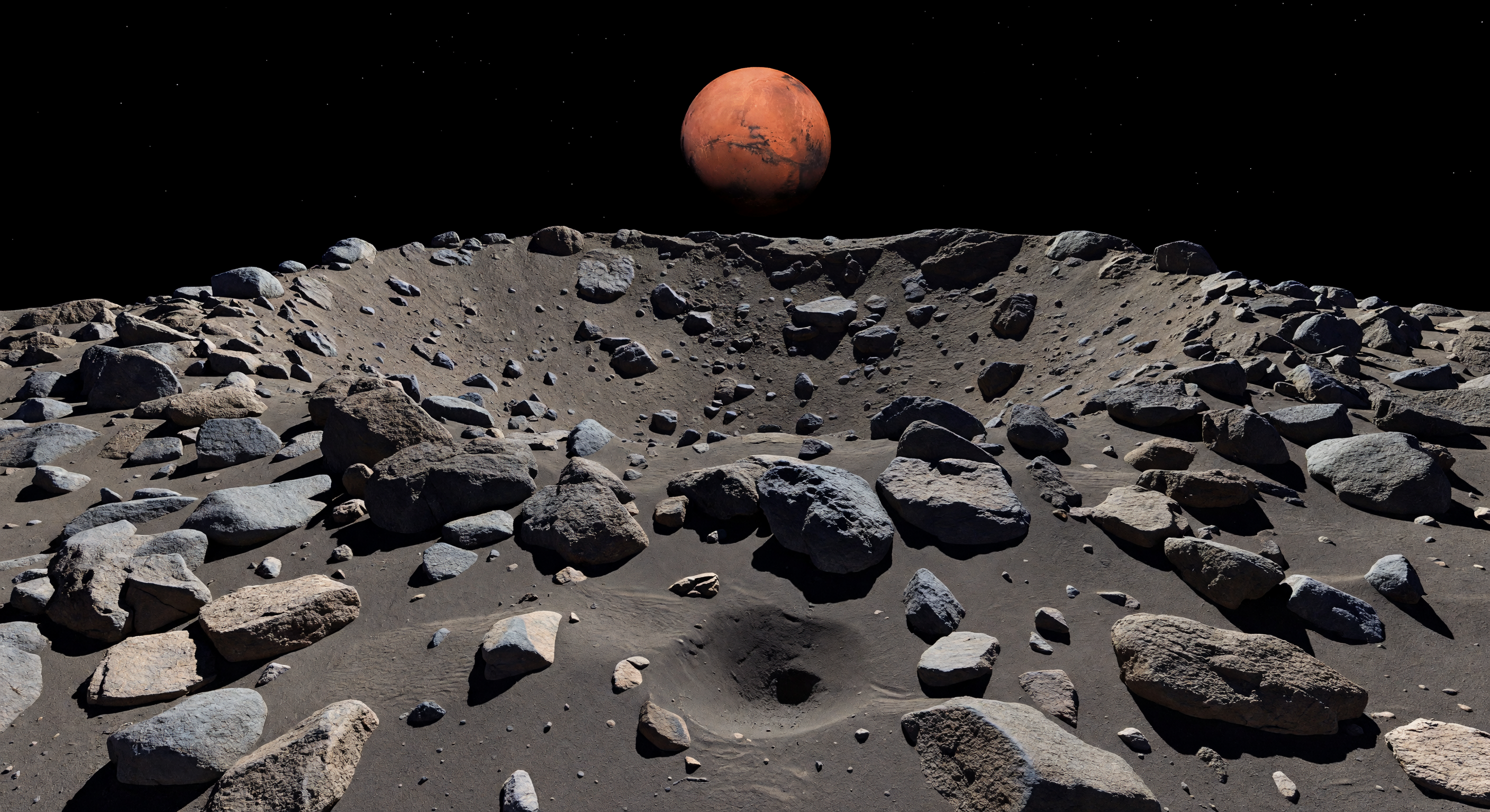 Boulders Below Crater