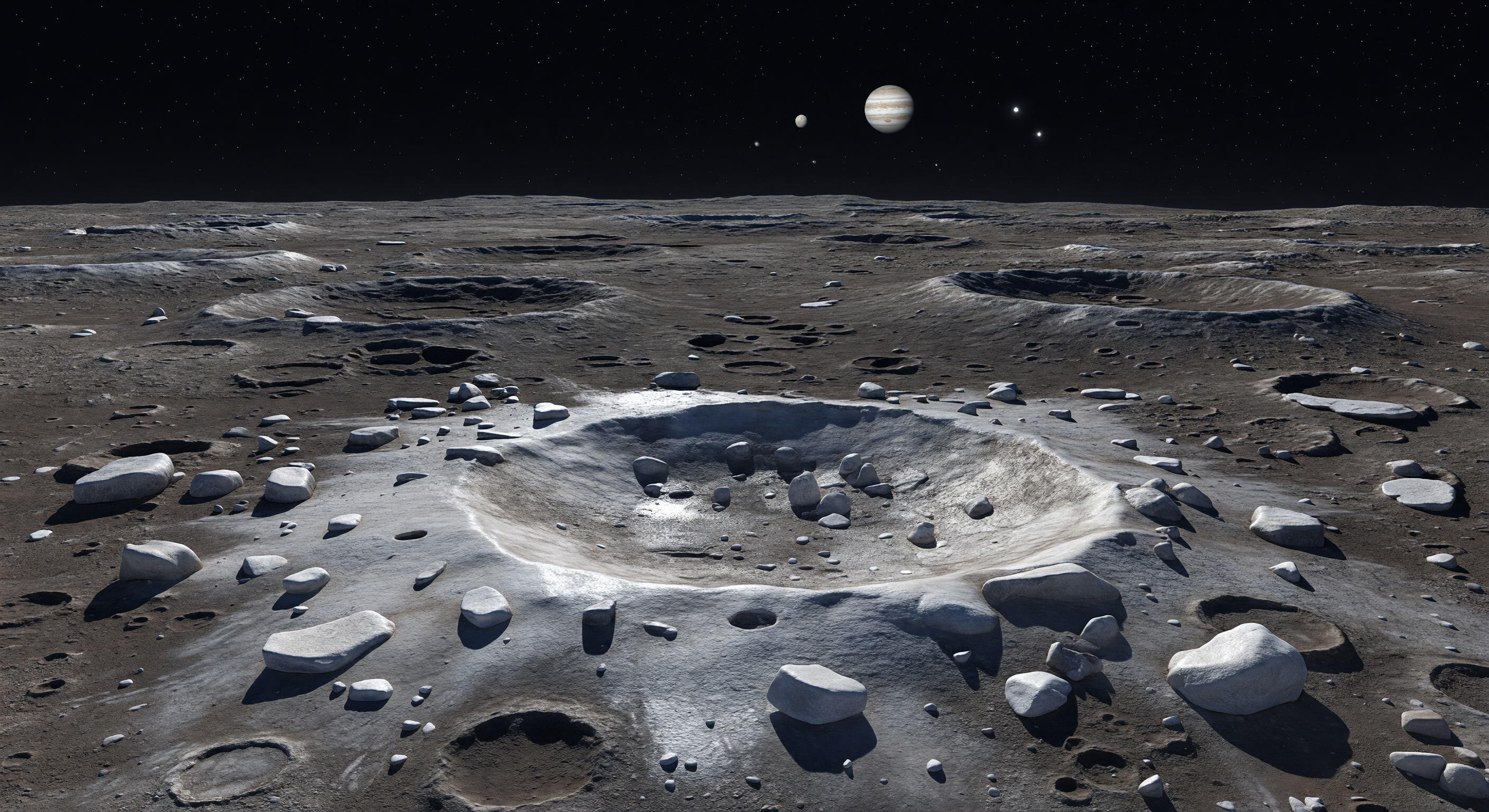 Galilean Moons Over Ejecta