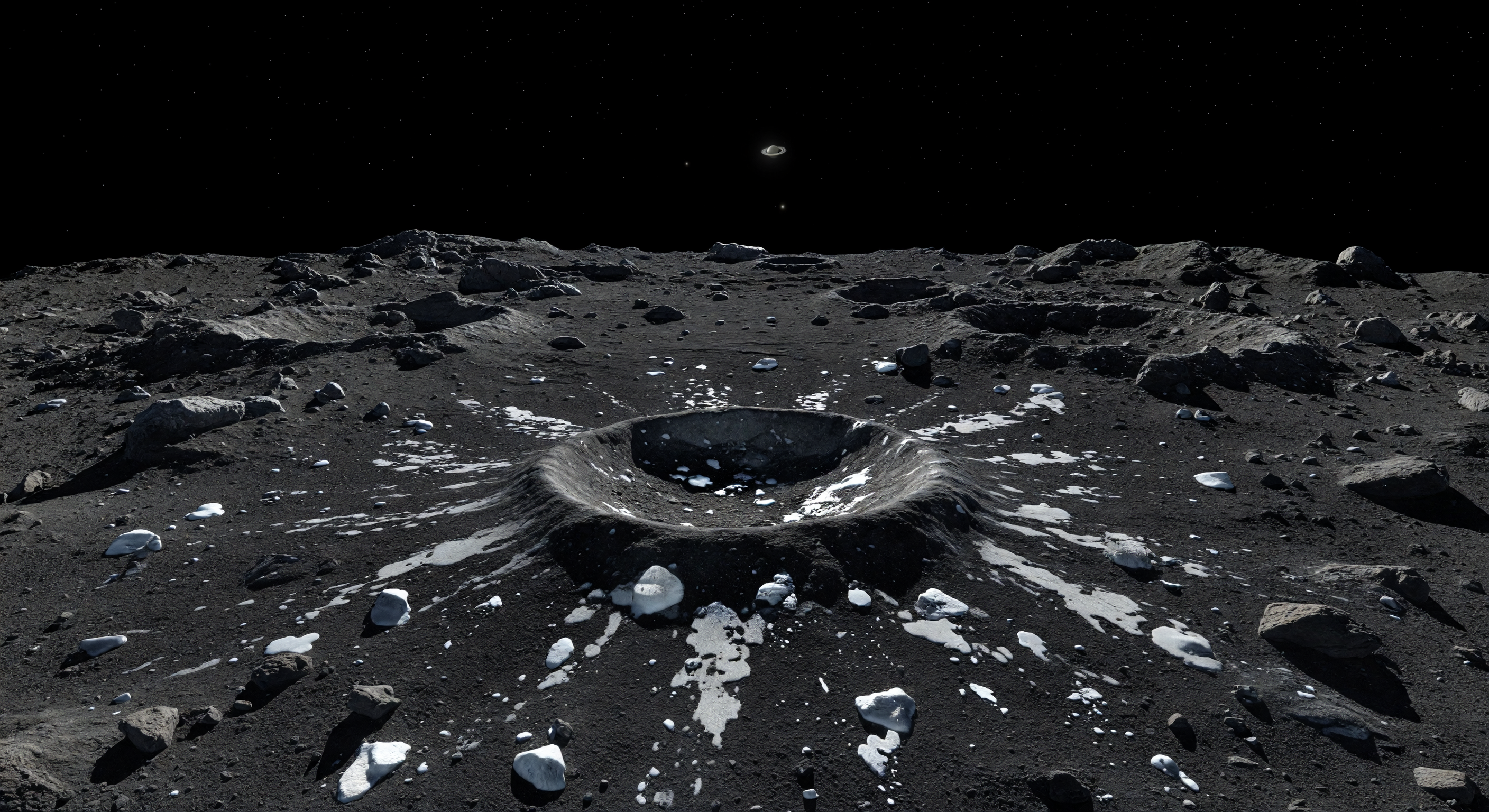 Fresh Bright-Rayed Crater