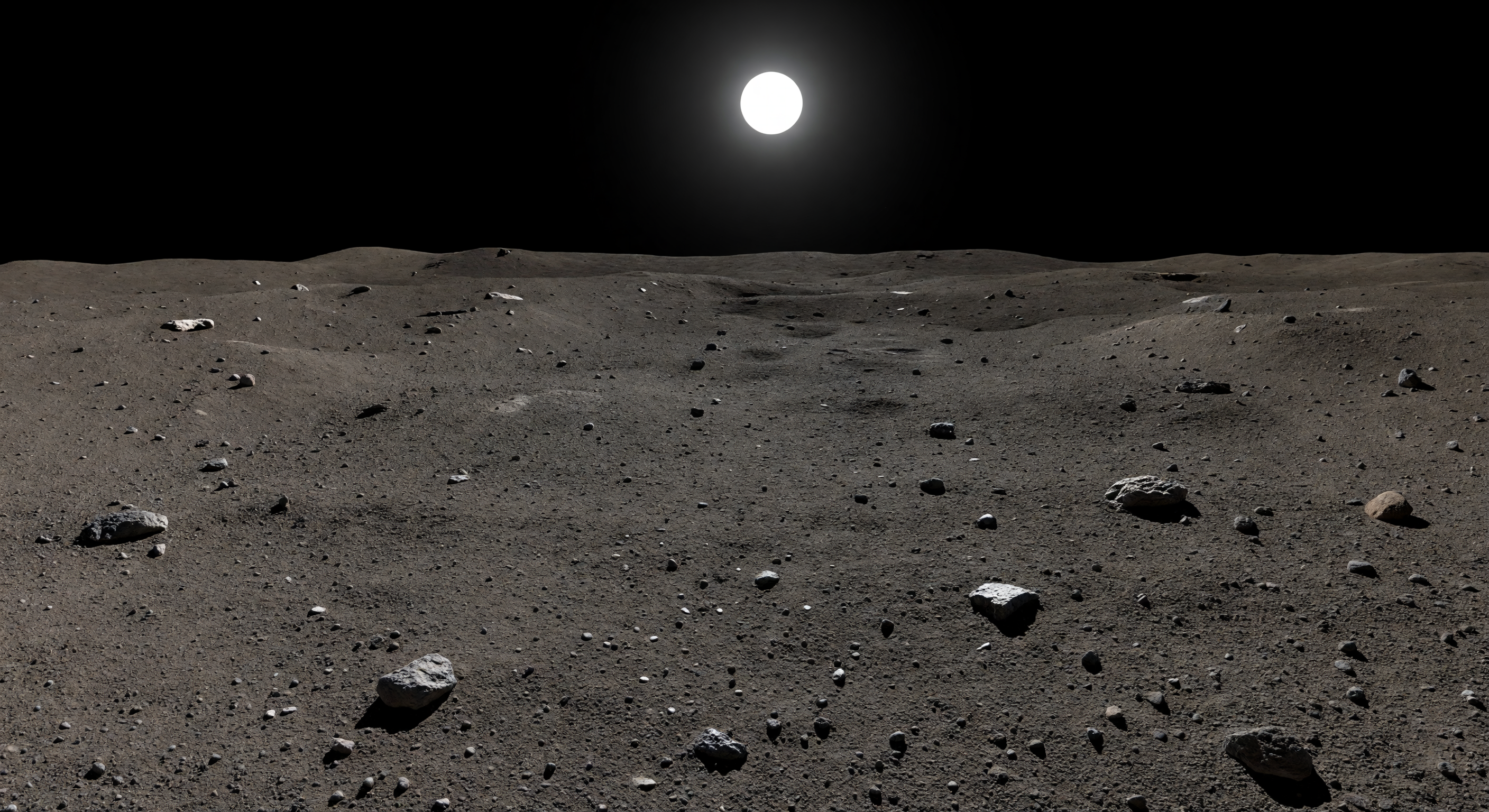 Mezzogiorno sulla pianura lunare