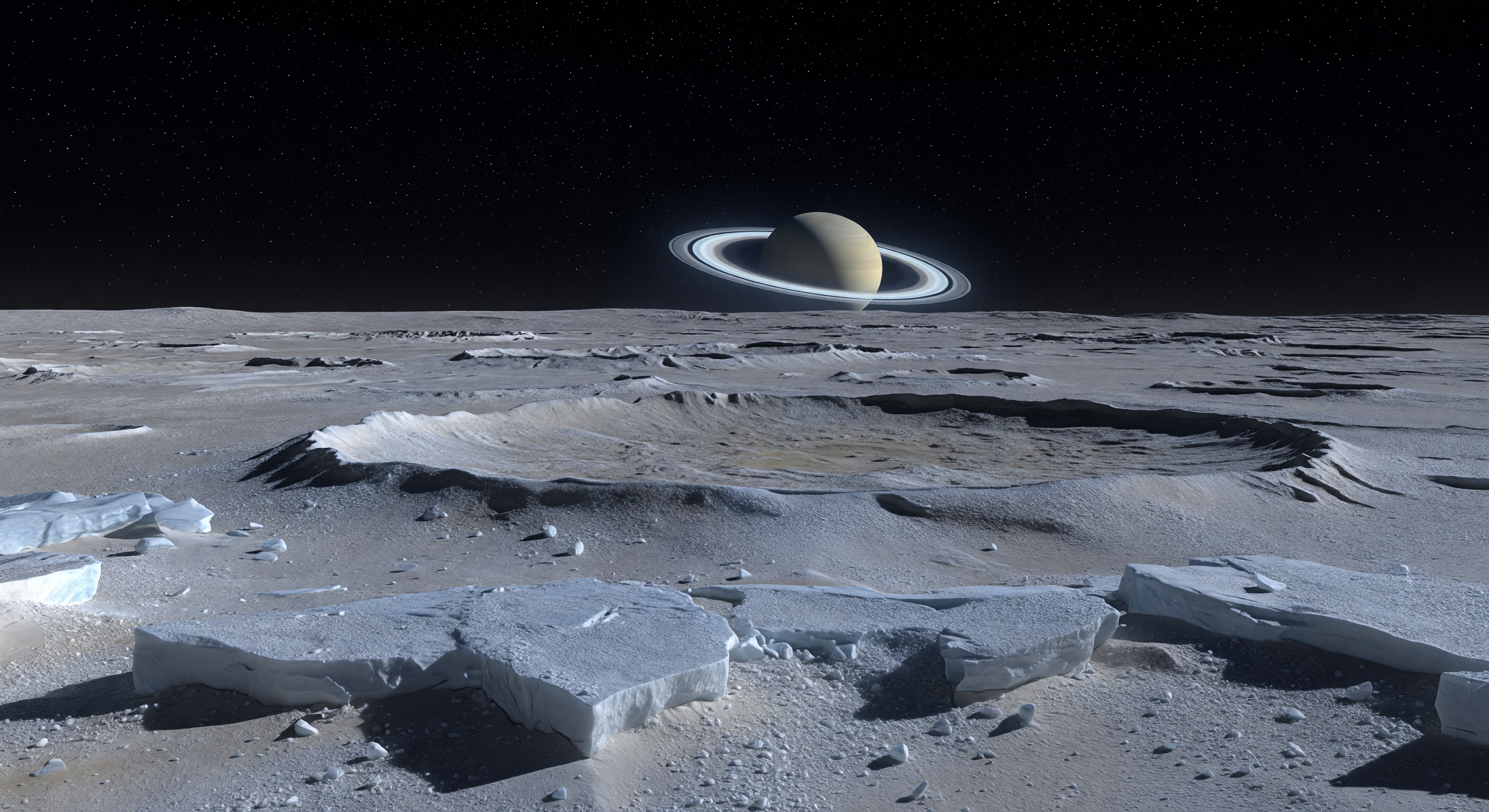 極地の土星光の夜