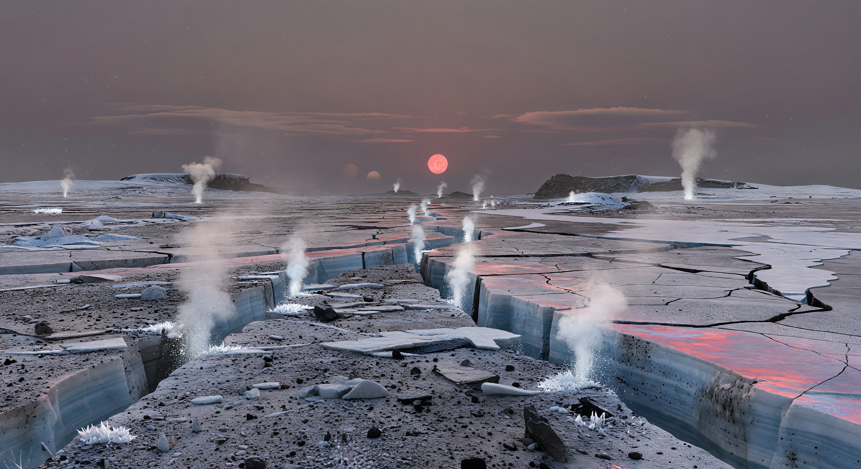 Cryovulkanische breukvlakte